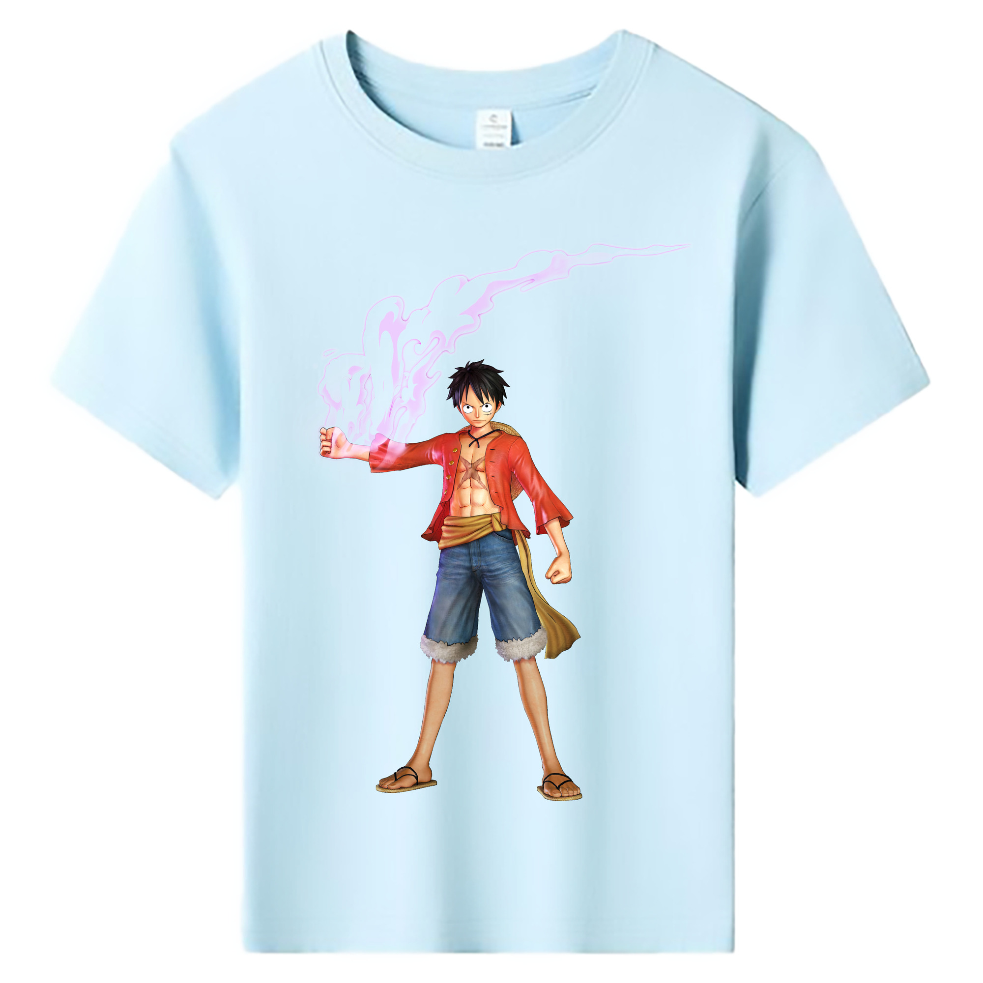 ワンピース モンキー・D・ルフィ ONE PIECE Monkey D. Luffy 綿100％キッズTシャツ（フロントプリント）